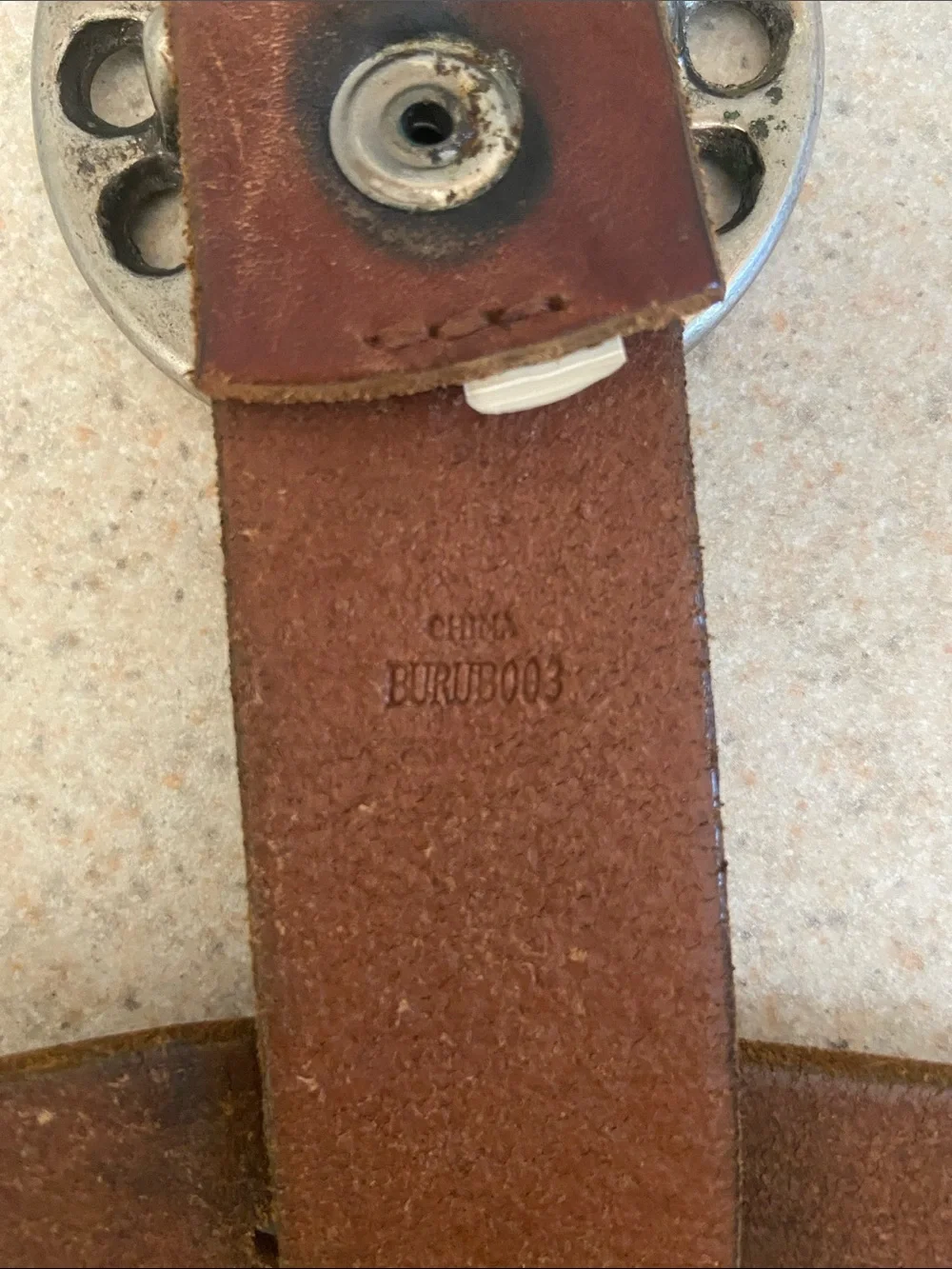Lucky Brand Brown Leather Y2K Boho Statement Buckle Belt